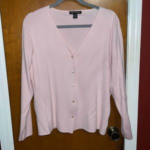 Pink cardigan sweater